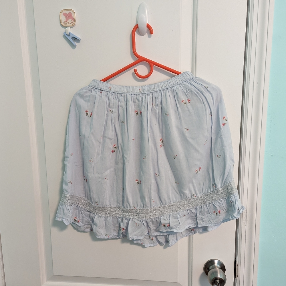 Sky blue floral skirt